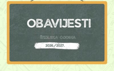 ORGANIZACIJA RADA ŠKOLE I PRVOG NASTAVNOG DANA U ŠK. GOD. 2026./2027.